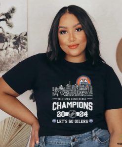 Edmonton Oilers Skyline Teams Names Western Conference Champions 2024 Lets Go Oilers hoodie, sweater, longsleeve, shirt v-neck, t-shirt