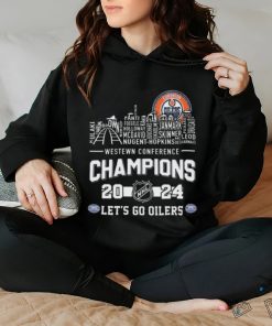 Edmonton Oilers Skyline Teams Names Western Conference Champions 2024 Lets Go Oilers hoodie, sweater, longsleeve, shirt v-neck, t-shirt