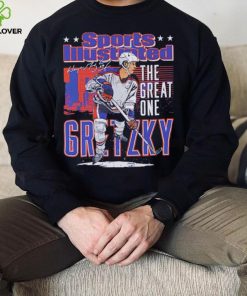 Edmonton Oilers Wayne Gretzky the great one sports illustrated and Edmonton skyline signature shirt