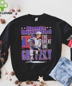 Edmonton Oilers Wayne Gretzky the great one sports illustrated and Edmonton skyline signature shirt