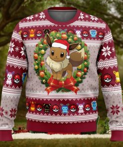 Eevee Christmas Pokemon Ugly Christmas Sweater 1 Eevee Christmas Pokemon Ugly Christmas Sweater