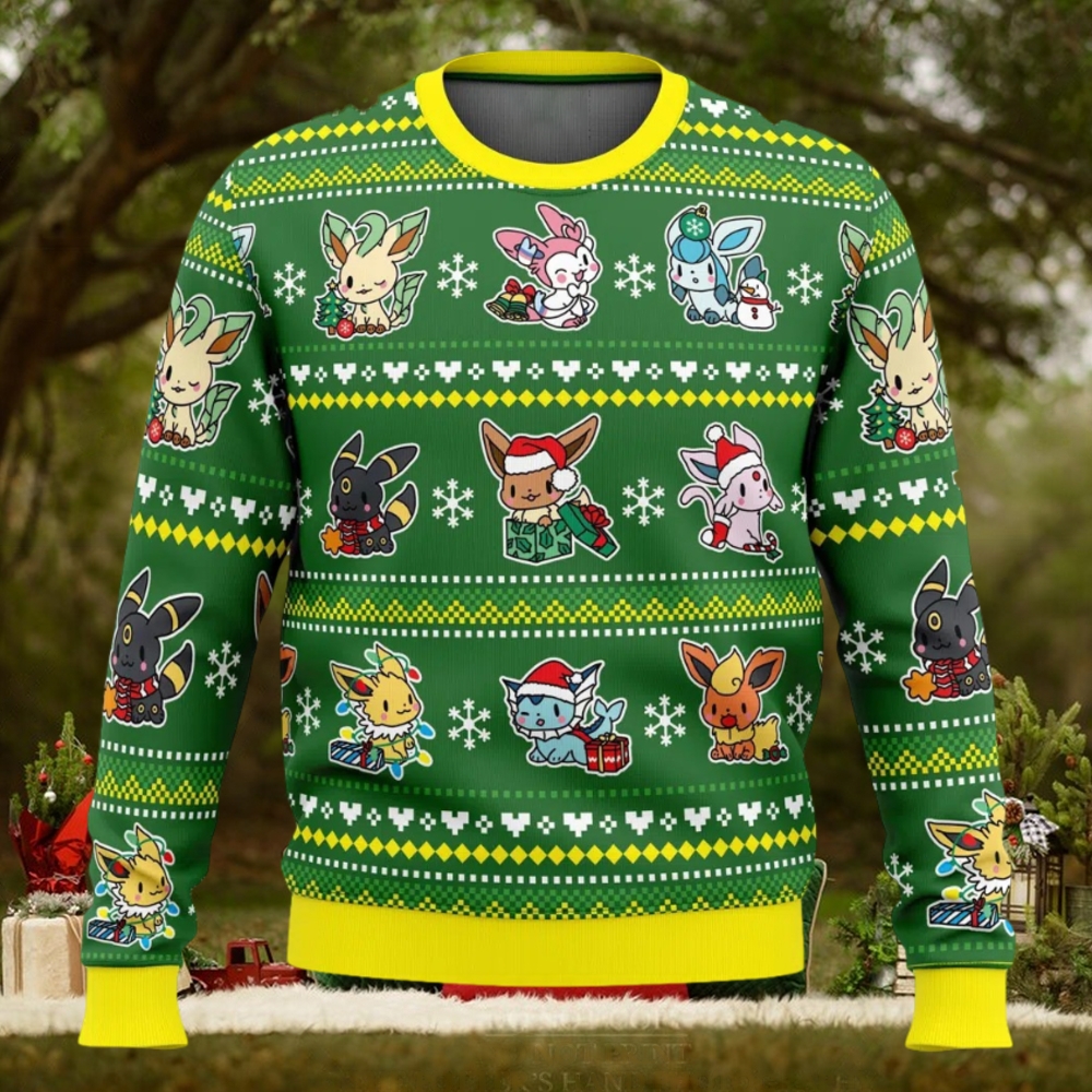 Eevee Meryy Christmas Pokemon Ugly Christmas Sweater Eevee Meryy Christmas Pokemon Ugly Christmas Sweater