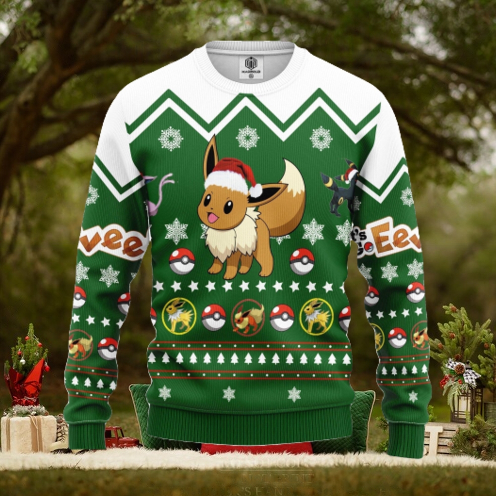 Eevee Pokemon Ugly Christmas Sweater For Men Women Eevee Pokemon Ugly Christmas Sweater For Men Women