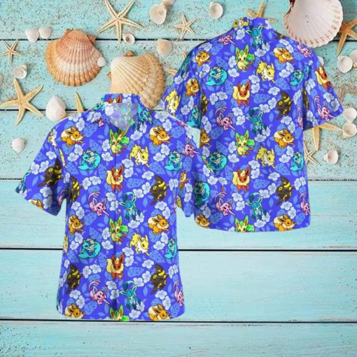 Eevee Tropical Beach Hawaiian Shirt And Short Combo Gift For Fans