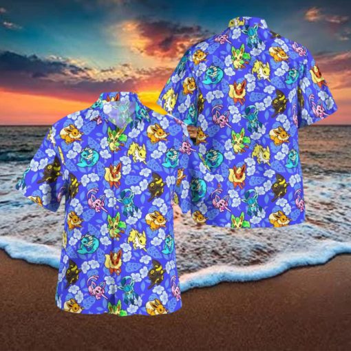 Eevee Tropical Beach Hawaiian Shirt And Short Combo Gift For Fans