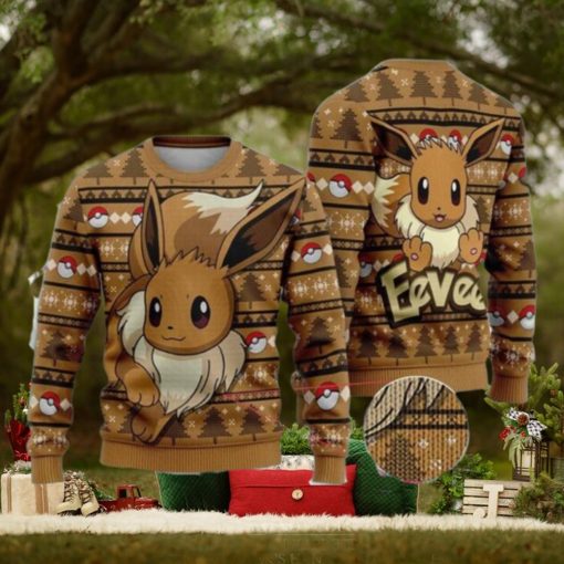 Eevee Ugly Christmas Sweater Sweatshirt Anime Xmas Pocket Monster