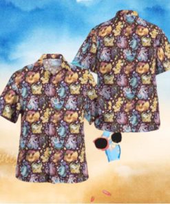 Eeveelutions Seamless Pattern Tropical Hawaiian Shirt For Men And Women