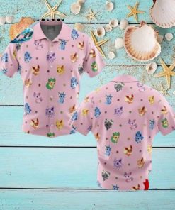 Eevelutions Pattern Pokemon Pattern Button Up Hawaiian Shirt