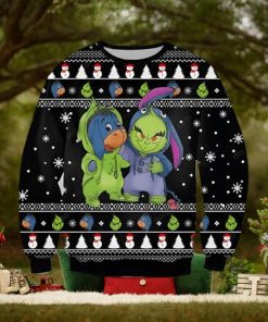 Eeyore And Grinch Funny 3D Print Ugly Christmas Sweater