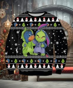 Eeyore And Grinch Funny 3D Print Ugly Christmas Sweater