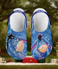 Eeyore Shy Donkey Blue Pattern Disney Graphic Cartoon Crocs Shoes