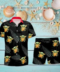 Eggo Baby Yoda Hug Hawaiian Shirt And Shorts Gift Hawaiian shirt