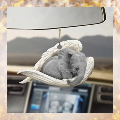 Elephant Sleeping Angel Ornament