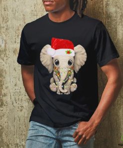 Elephant hat santa light merry christmas hoodie, sweater, longsleeve, shirt v-neck, t-shirt