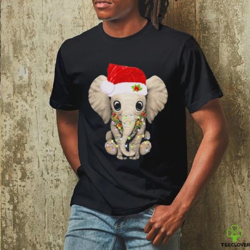 Elephant hat santa light merry christmas hoodie, sweater, longsleeve, shirt v-neck, t-shirt