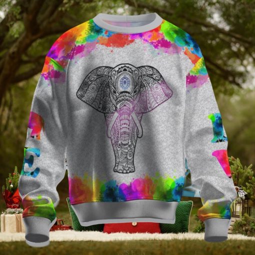 Elephants Colorful Ugly Christmas Sweater