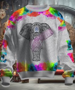 Elephants Colorful Ugly Christmas Sweater