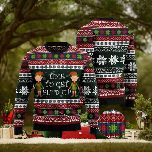 Elf Time Christmas Gift Ugly Christmas Sweater Xmas Holiday
