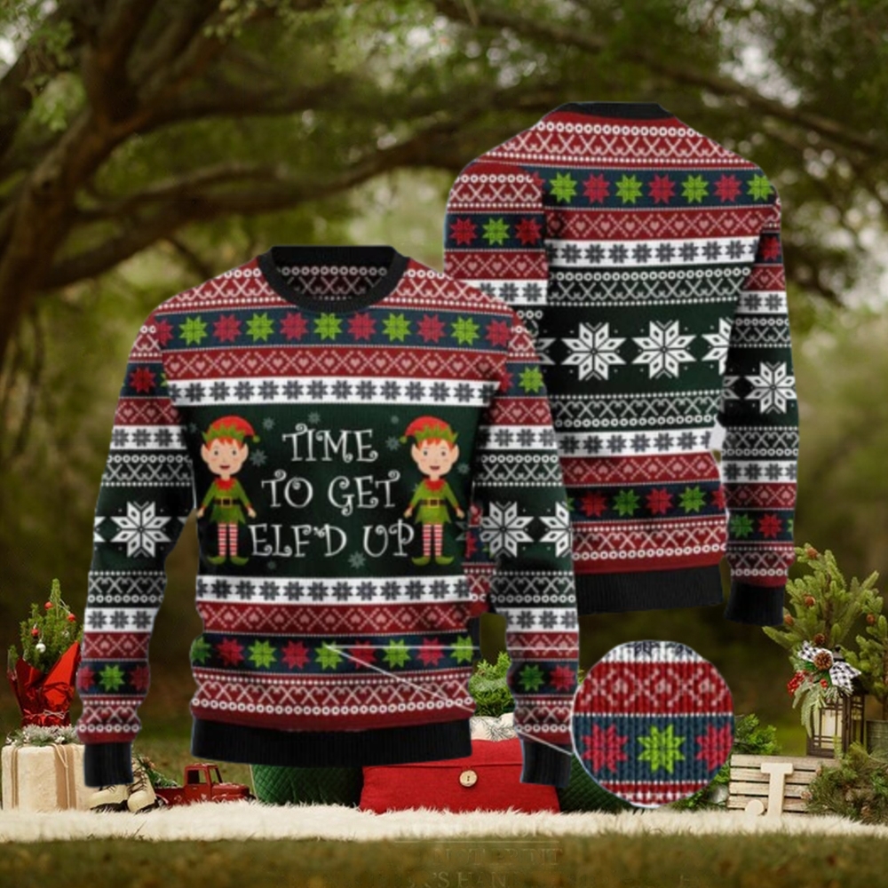 Elf Time Ugly Christmas Sweater AOP All Over Printed Sweater Elf Time Ugly Christmas Sweater AOP All Over Printed Sweater