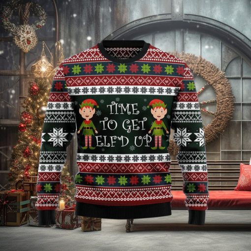 Elf Time Ugly Christmas Sweater Gift Men Women