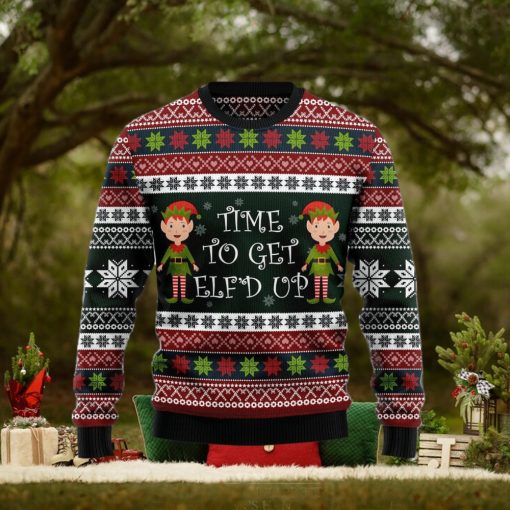 Elf Time Ugly Christmas Sweater Gift Men Women