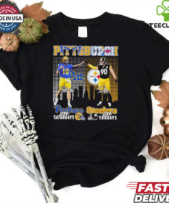 Eli Holstein Pitt Panthers On Saturdays X Tj Watt Pittsburgh Steelers On Sundays Shirt