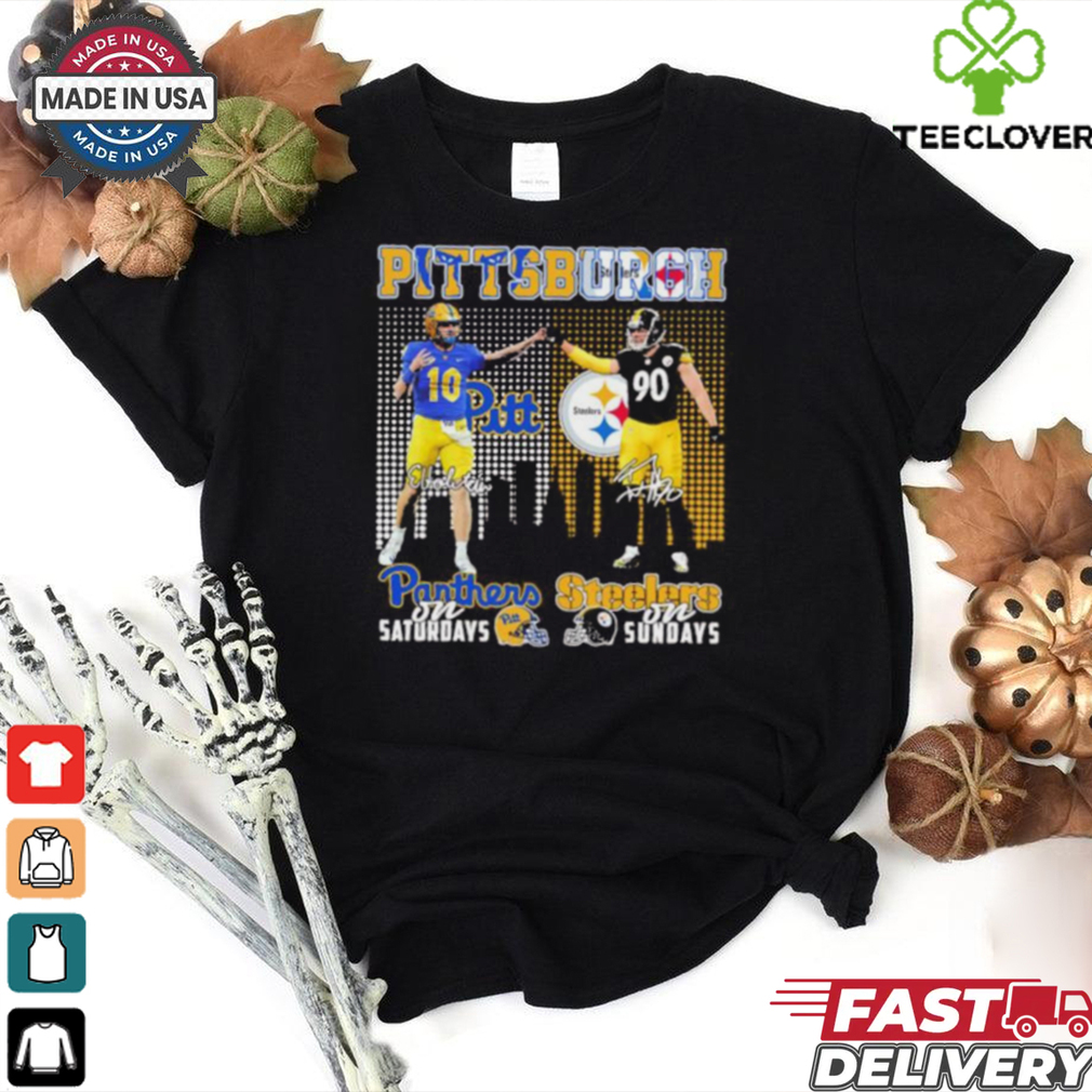 Eli Holstein Pitt Panthers On Saturdays X Tj Watt Pittsburgh Steelers On Sundays Shirt Eli Holstein Pitt Panthers On Saturdays X Tj Watt Pittsburgh Steelers On Sundays Shirt