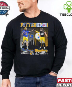 Eli Holstein Pitt Panthers On Saturdays X Tj Watt Pittsburgh Steelers On Sundays Shirt 2 Eli Holstein Pitt Panthers On Saturdays X Tj Watt Pittsburgh Steelers On Sundays Shirt