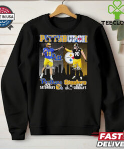 Eli Holstein Pitt Panthers On Saturdays X Tj Watt Pittsburgh Steelers On Sundays Shirt 3 Eli Holstein Pitt Panthers On Saturdays X Tj Watt Pittsburgh Steelers On Sundays Shirt