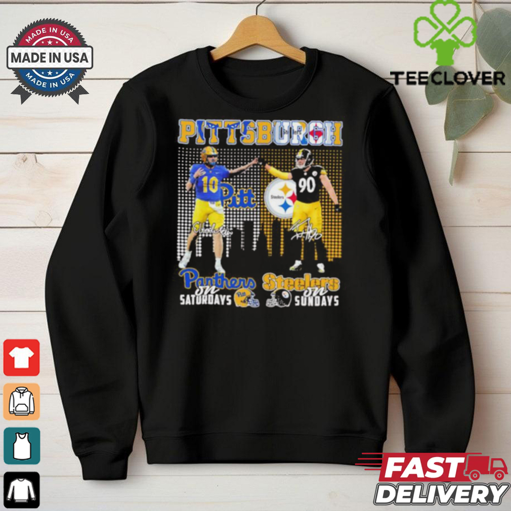 Eli Holstein Pitt Panthers On Saturdays X Tj Watt Pittsburgh Steelers On Sundays Shirt Eli Holstein Pitt Panthers On Saturdays X Tj Watt Pittsburgh Steelers On Sundays Shirt