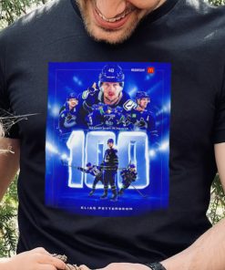 Elias Pettersson Vancouver Canucks 100 Career High Points Title Season poster shirt 1 Elias Pettersson Vancouver Canucks 100 Career High Points Title Season poster shirt
