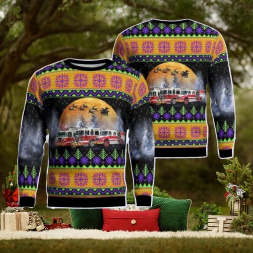 Ellington Fire Department Station 43 AOP Ugly Sweater Gift For Christmas