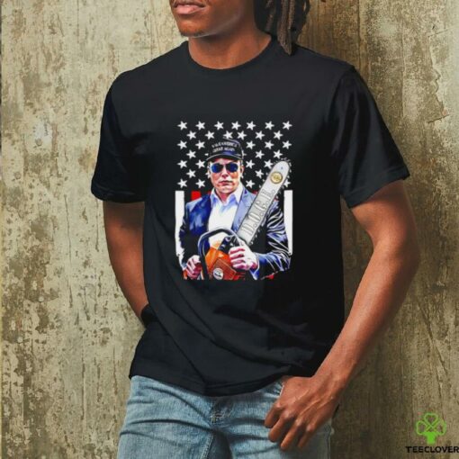 Elon Musk Chainsaw Doge USA flag shirt