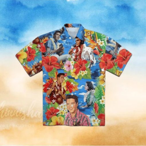 Elvis Hawaiian Shirt And Shorts Elvis Paradise Hawaiian Style Shirt Elvis Blue Hawaiian Shirt Elvis Shirts For Sale Elvis Presley Aloha Shirt
