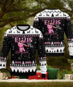 Elvis Presley 1935 1977 Rock N Roll Chirstmas Gifts 2024 Xmas For Family And Friends Ugly Sweater