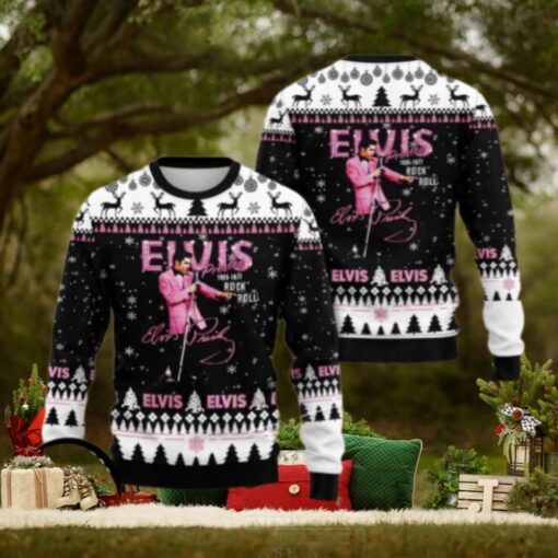 Elvis Presley 1935 1977 Rock N Roll Chirstmas Gifts 2024 Xmas For Family And Friends Ugly Sweater