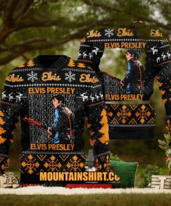 Elvis Presley 3D Ugly Sweater Dark Yellow