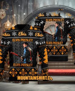 Elvis Presley 3D Ugly Sweater Dark Yellow