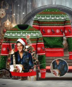 Elvis Presley A Tribute To The King Of Christmas Chirstmas Gifts 2024 Xmas For Family And Friends Ugly Sweater