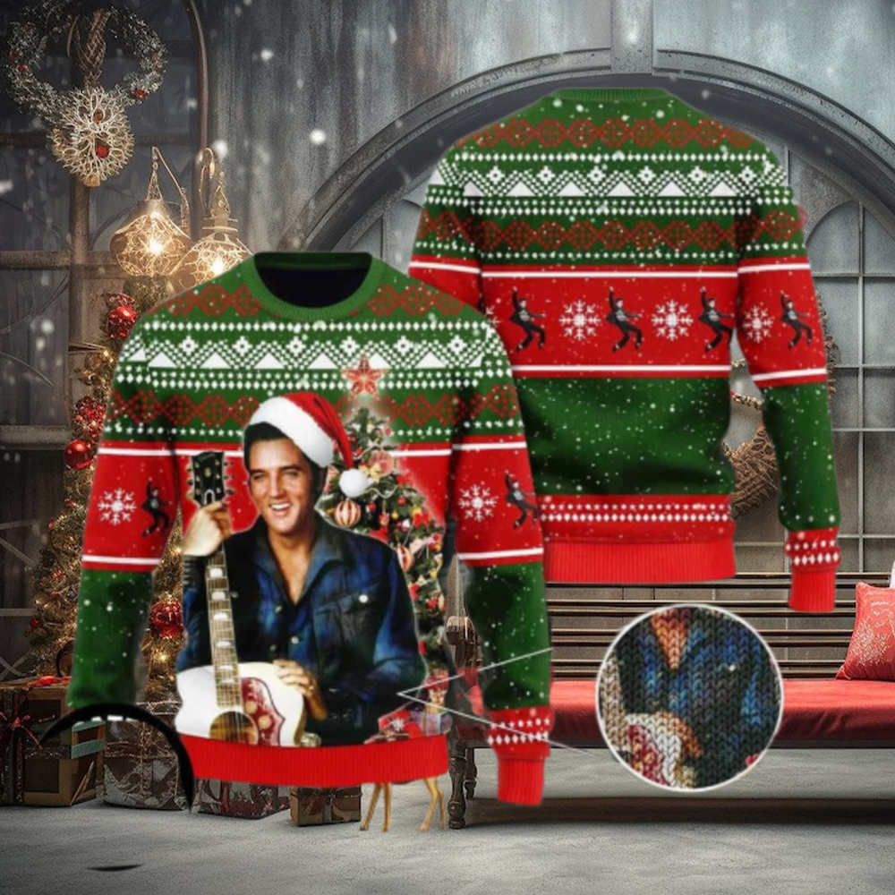 Elvis Presley A Tribute To The King Of Christmas Chirstmas Gifts 2024 Xmas For Family And Friends Ugly Sweater Elvis Presley A Tribute To The King Of Christmas Chirstmas Gifts 2024 Xmas For Family And Friends Ugly Sweater