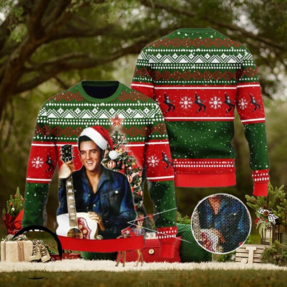 Elvis Presley A Tribute To The King Of Christmas Chirstmas Gifts 2024 Xmas For Family And Friends Ugly Sweater Elvis Presley A Tribute To The King Of Christmas Chirstmas Gifts 2024 Xmas For Family And Friends Ugly Sweater
