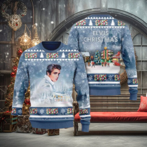 Elvis Presley An Iconic Look Chirstmas Gifts 2024 Xmas For Family And Friends Ugly Sweater