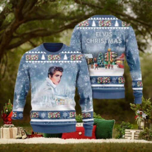 Elvis Presley An Iconic Look Chirstmas Gifts 2024 Xmas For Family And Friends Ugly Sweater