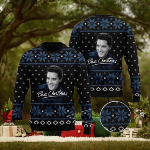 Elvis Presley Blue Christmas Chirstmas Gifts 2024 Xmas For Family And Friends Ugly Sweater