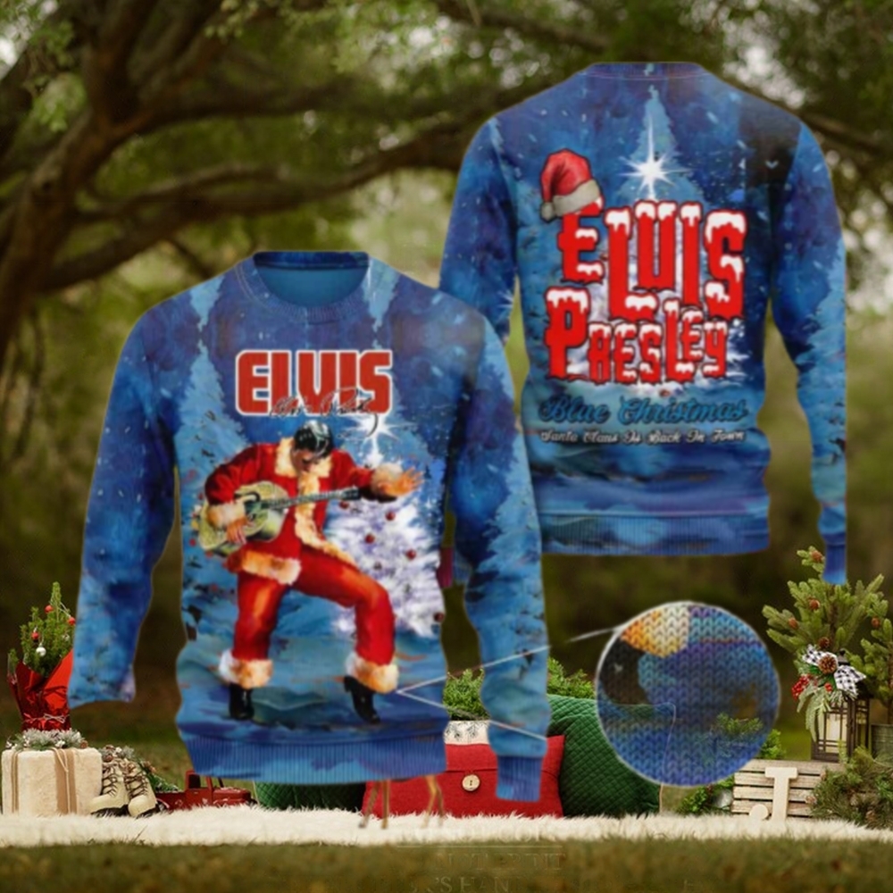 Elvis Presley Blue Christmas Santa Claus Is Back In Town Chirstmas Gifts 2024 Xmas For Family And Friends Ugly Sweater Elvis Presley Blue Christmas Santa Claus Is Back In Town Chirstmas Gifts 2024 Xmas For Family And Friends Ugly Sweater