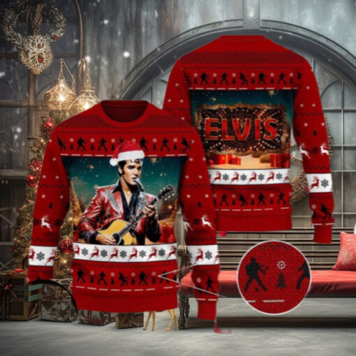 Elvis Presley Chirstmas Gifts 2024 Xmas For Family And Friends Ugly Sweater
