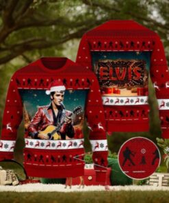 Elvis Presley Chirstmas Gifts 2024 Xmas For Family And Friends Ugly Sweater