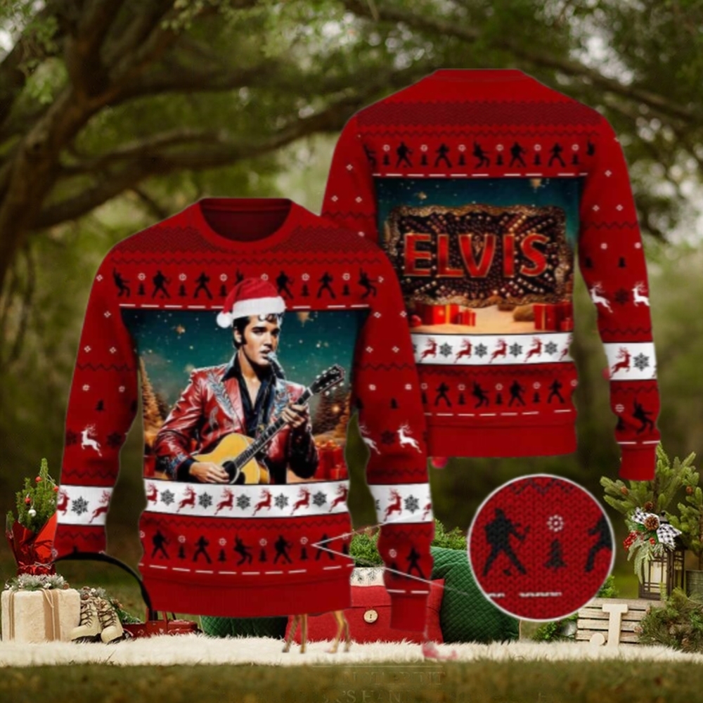 Elvis Presley Chirstmas Gifts 2024 Xmas For Family And Friends Ugly Sweater Elvis Presley Chirstmas Gifts 2024 Xmas For Family And Friends Ugly Sweater