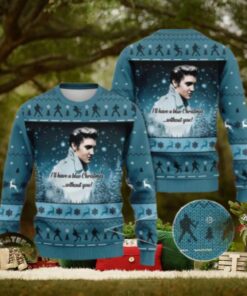 Elvis Presley I Will Have A Blue Christmas Without You Chirstmas Gifts 2024 Xmas For Family And Friends Ugly Sweater