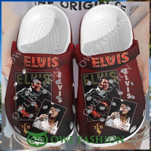 Elvis Presley Images Dark Red Crocs